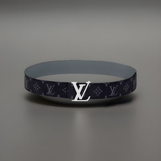 Authentic LOUIS VUITTON Black Eclipse Reversible LV Monogram Belt Men’s 30-32