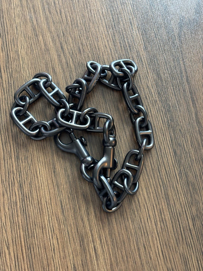 COACH Designer Rare Bag Chain Shoulder Strap Black/Gunmetal Metal Clip(org $175)