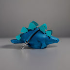 COACH Steggy Dino Dinosaur Leather Zip Coin Case Teal Blue Gunmetal (org $295)