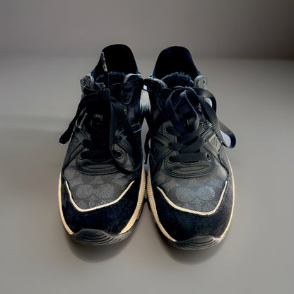 COACH Brand Men C143 Runner Sneakers  Shearling Size 10.5D Blk/White (org $225)