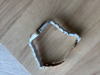 DISNEY Mickey Mouse Rose Gold Crystal White Link Watch Full Length Needs Battery