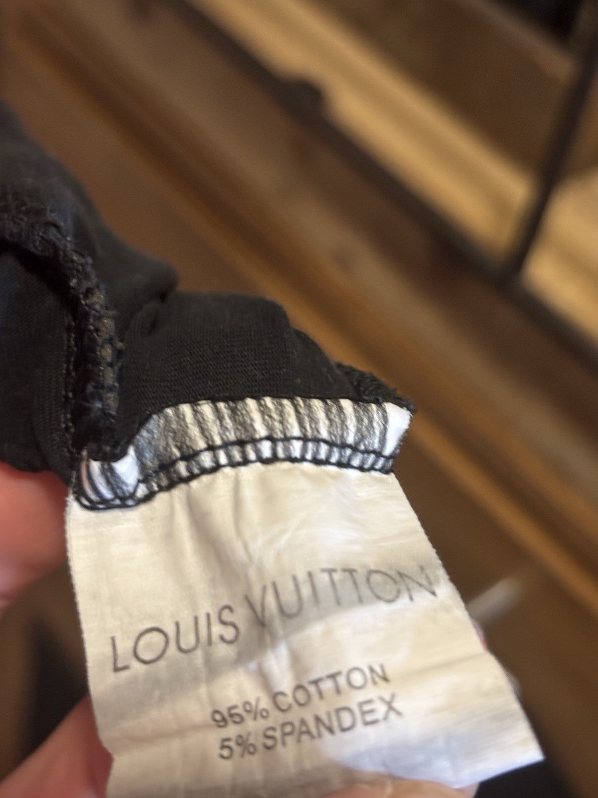 LOUIS VUITTON 2014 Monogram T-Shirt Black Tonal LV Logo Size Small (org $745)