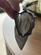 ANTIQUE Victorian Edwardian Chainmail Coin Purse Kiss-lock Pouch Silver Tone Bag