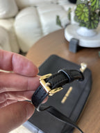 MICHALE KORS Leather Crossbody Bag Purse Zip Black/Gold Chain Strap (org $258)