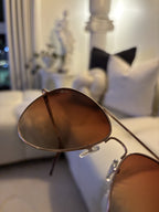 RAY-BAN Sunglasses Rose Gold Frame Pink Mirror Lens RB3025 Made Italy (org $220)