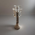 VINTAGE Hollywood Regency Gray Marble & Clear Crystal Candlestick Candle Holder