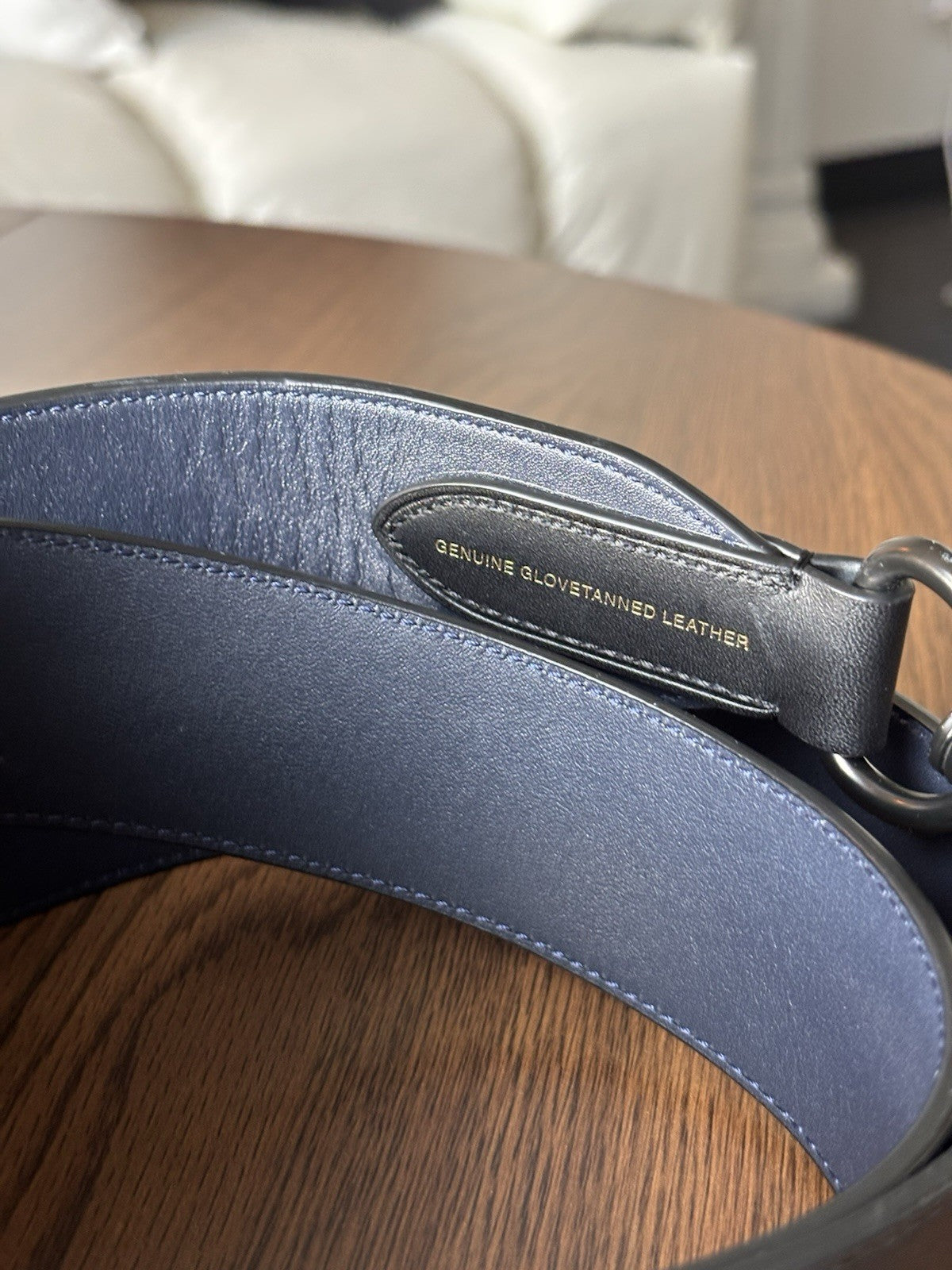 COACH Black/ Midnight Leather Bag Strap Adjustable Gunmetal Hardware Style 68978