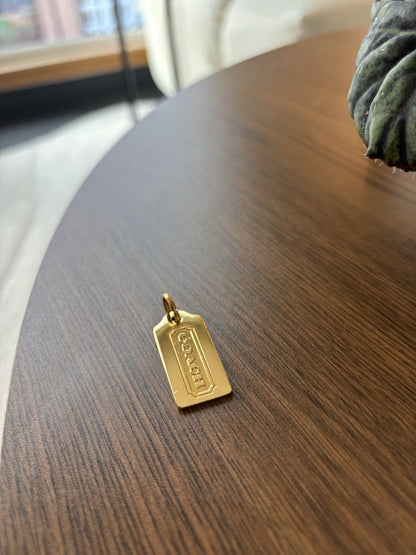 COACH 1991 50th Anniversary Gold Hangtag DFS Edition Rare Bag Charm Hanging Tag