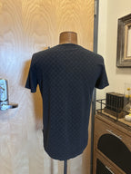 LOUIS VUITTON 2014 Monogram T-Shirt Black Tonal LV Logo Size Small (org $745)