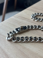 COACH 2005 Rare Vintage Chunky Silver Heavy Curb Chain Turnlock Necklace 20.5”