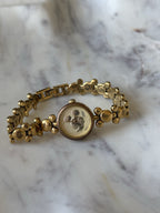 DISNEY Mickey Mouse Vintage 1996 LORUS Watch Gold Character Bracelet Wristwatch