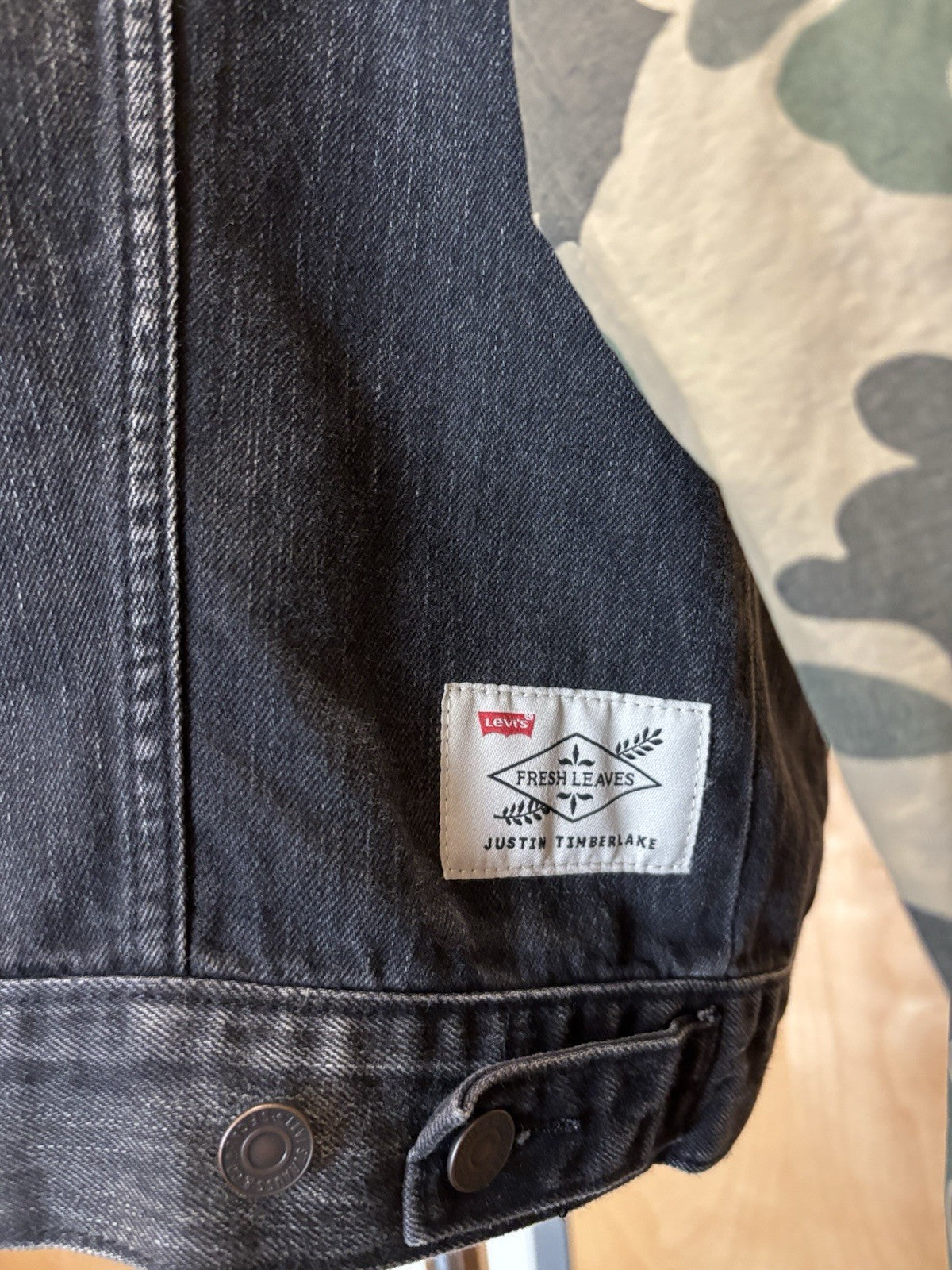 Rare Denim LEVI'S X JUSTIN TIMBERLAKE Hybrid Camo Hood Trucker Jacket (org $195)