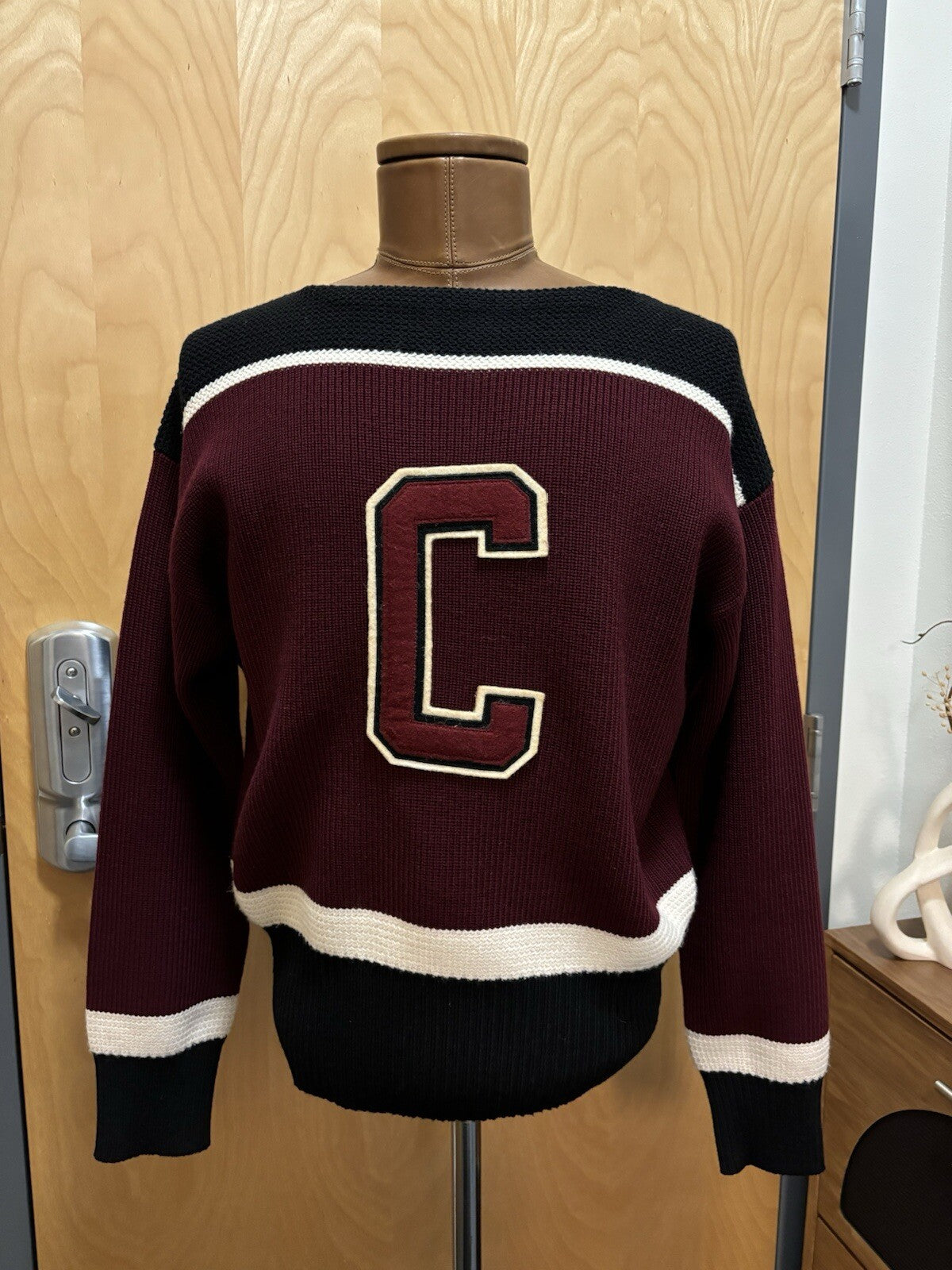 COACH Retro-Inspired Cheerleader Top Wool Knit Varsity Stripes Letterman ($450)