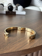 MICHAEL KORS Brand Gold Pave Crystal Fulton Bangle Bracelet MK Signed (org $195)