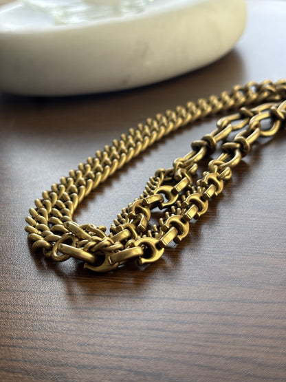 COACH Rare Bag Chain Strap Gold/Antique Brass Metal Bow Knot/ C Link (org $195)