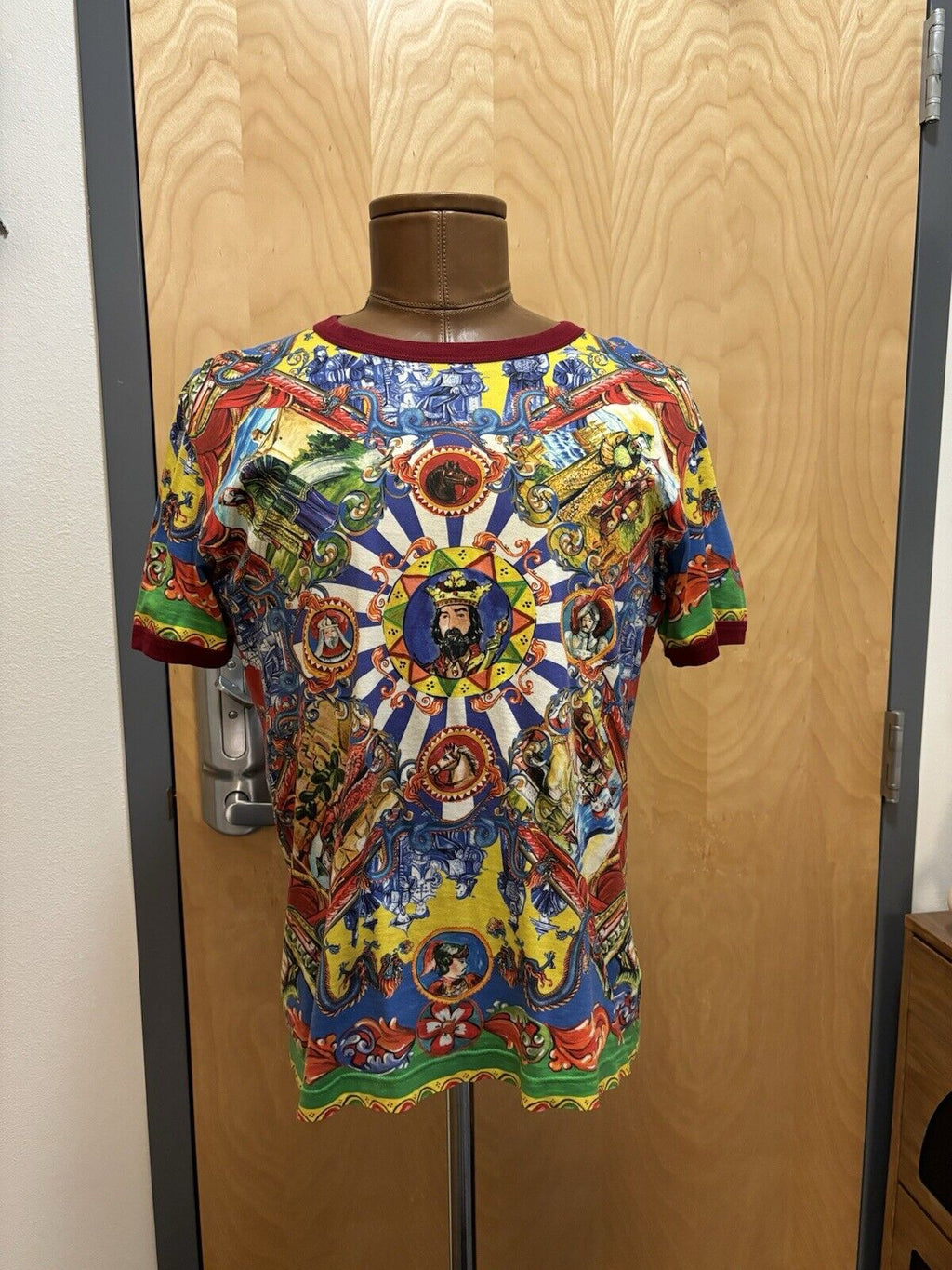 DOLCE & GABBANA Caretto Siciliano T-Shirt Multicolor Size 50 Made In Italy($845)