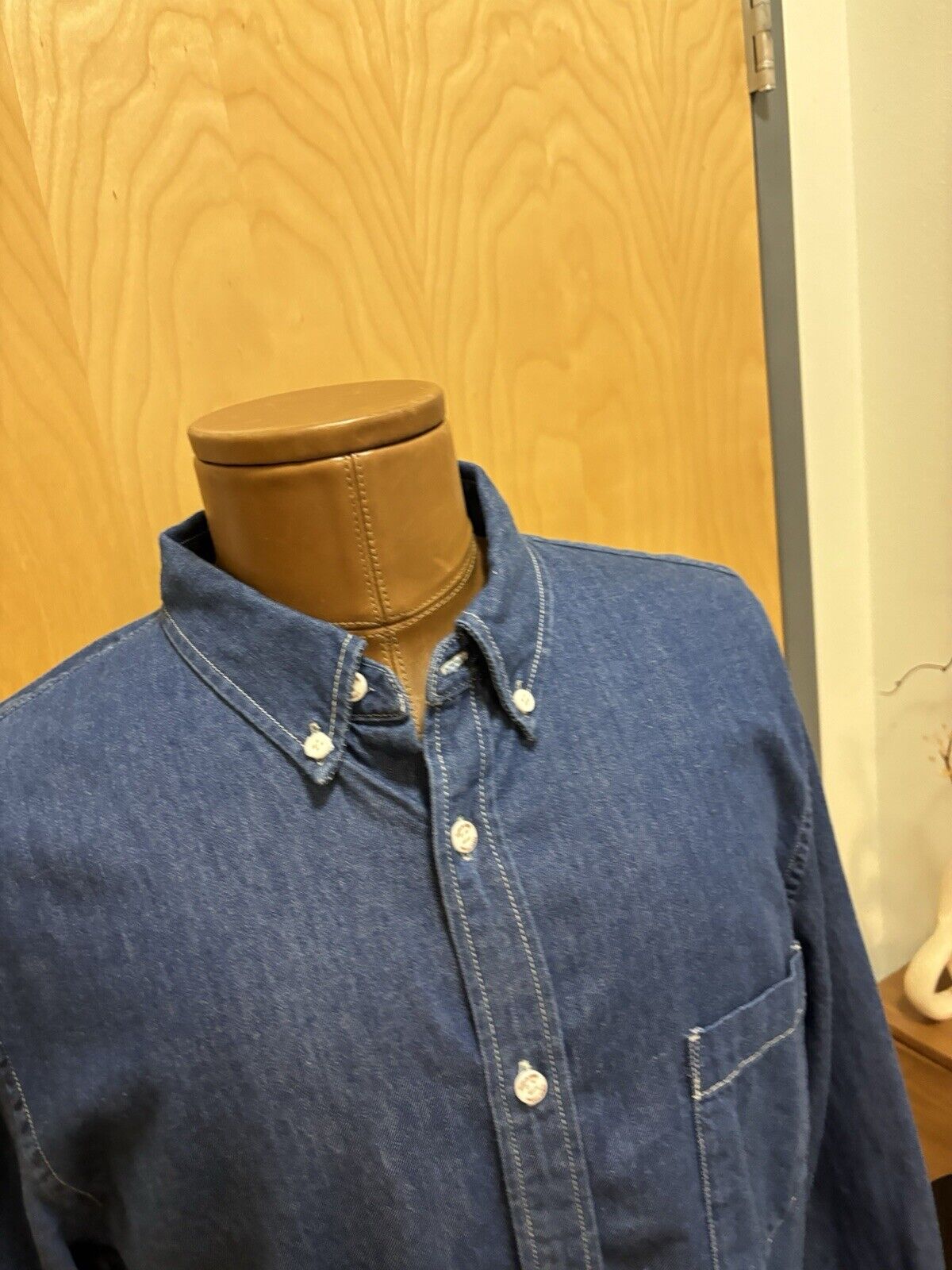 COACH Brand Traditional Blue Denim Button-Up Shirt | 100% Cotton Size L ($250)