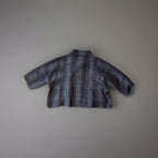 BABETTE 2006 Designer San Francisco Plaid Wool Blend Jacket Gray Zip Up Blazer