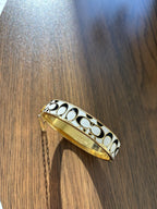 COACH 1999 Bangle Bracelet Vintage Black/Gold Chain Clasp Signature C Logo