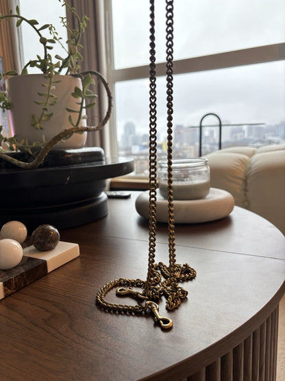 COACH Designer Bag Chain Strap Gold/Antique Brass Metal w/ Leash Clip (org $150)