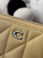COACH Quilted Pillow Leather Crossbody Wristlet Kira Bag Hay/Yellow (Org $295)