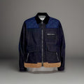 NEW Designer COACH Denim Shearling Jacket Coat Blue Tan Zip Size 50 (org $895)