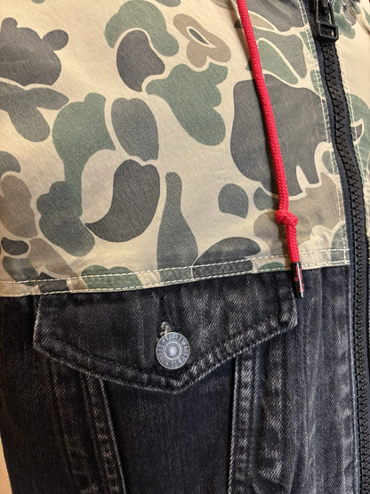 LEVI'S X JUSTIN TIMBERLAKE Rare Denim Coat Camo Hood Trucker Jacket (org $195)