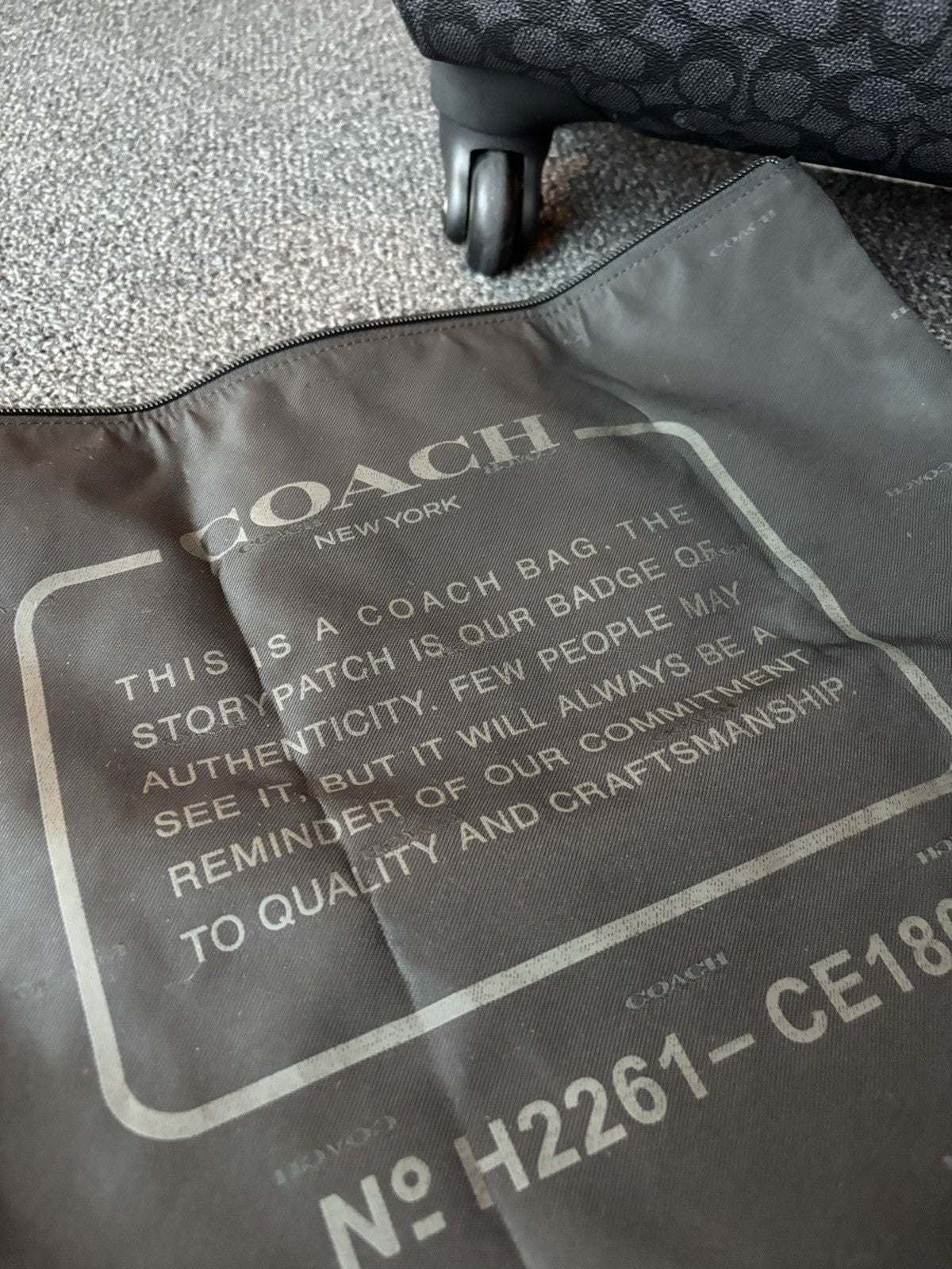 COACH Designer Logo Luggage/ Carry On Roller Wheeled Travel Bag Black (org $795)