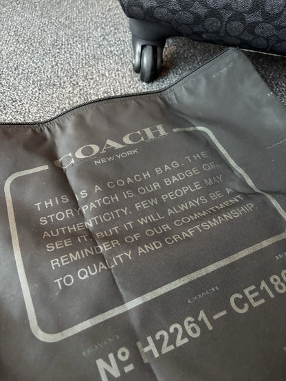 COACH Designer Logo Luggage/ Carry On Roller Wheeled Travel Bag Black (org $795)