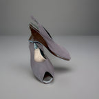 VANELI Brown Suede Leather Wedge Sandals Peep Toe Leather Heels Women Size 8.5 M