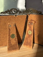 1951 VINTAGE Italian Portrait Frames Set of 2 Brass Filigree & Red Velvet 5x8”