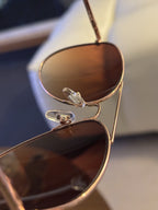 RAY-BAN Sunglasses Rose Gold Frame Pink Mirror Lens RB3025 Made Italy (org $220)