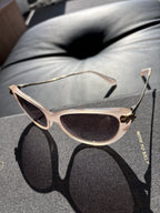 NEW Designer COACH Retail Light Pink Sunglasses Brass Flower Hardware (org $197)