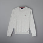 TOMMY HILFIGER Classic V-Neck Sweater Logo Pullover Gray Men Size L (org $75)