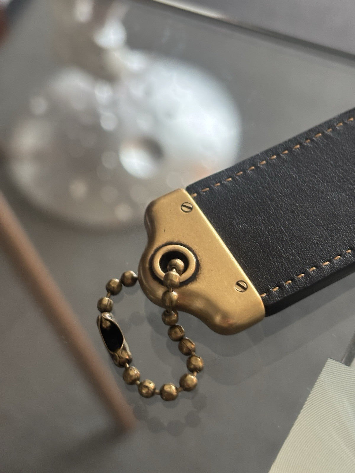 COACH 1941 Designer Hanging Tag Horse Carriage Bag Charm Fob Chain Black/Gold