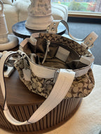 COACH Vintage SoHo Toffee Signature C White/Chalk Real Leather Shoulder/Handbag
