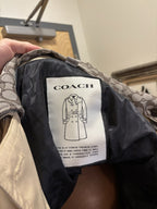 COACH Designer Trench Coat Jacket Leather Details Tan Khaki Brown (org $795)