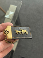 COACH 1941 Designer Hanging Tag Horse Carriage Bag Charm Fob Chain Black/Gold