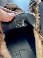 Rare New COACH Runway Shearling/leather Signature C slipper Driver (org $350)