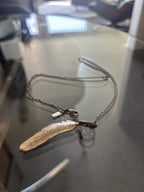 COACH Feather Charm Necklace 22” Rose Gold /Gunmetal Designer Chain (org $150)