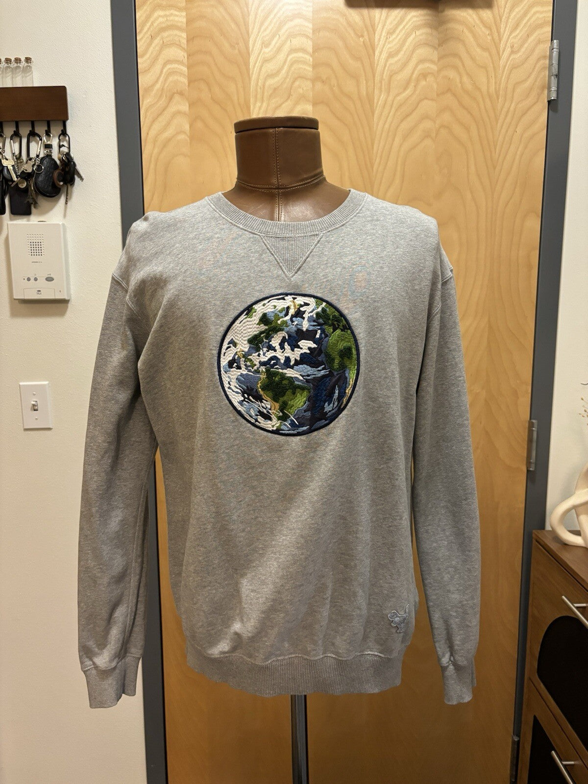 COACH Light Grey Planet Sweatshirt Embroidered Patch Runway Collection ($350)