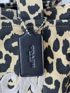 COACH Cargo Tote 26 Leopard Print Cotton Canvas Crossbody Bag CP769 (org $395)