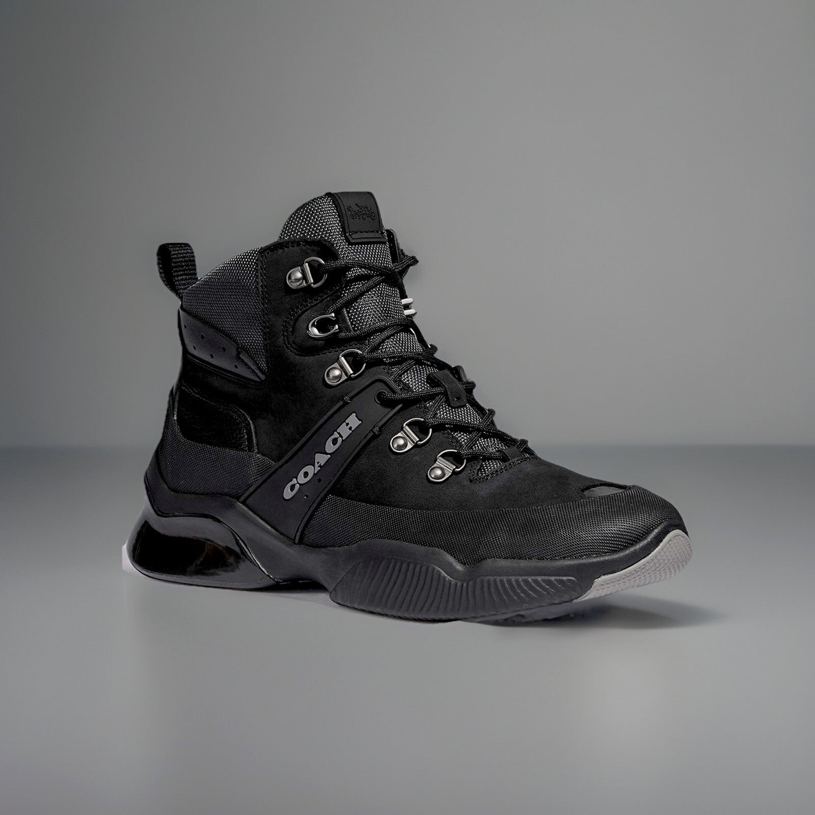 Designer COACH Men CitySole Hiker Boots Sneaker Shoe Blk/grey 10.5D  (org $295)