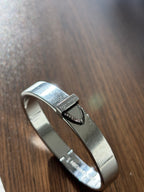 MICHAEL KORS Crystal Buckle Hardware Silver Stainless Steel Bangle Bracelet +Bag