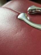 COACH Idol Red Leather Logo Plaque Chain Shoulder Bag Crossbody Strap (org $695)