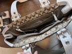 COACH Vintage SoHo Toffee Signature C White/Chalk Real Leather Shoulder/Handbag