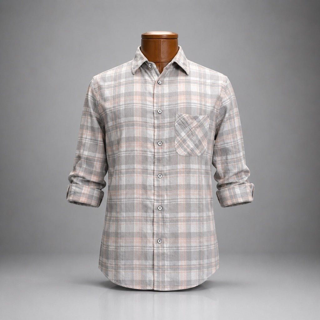 RAG & BONE New York Plaid Button-Down Shirt Pocket Gray Pink/White Cotton Small