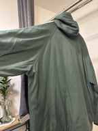 VINTAGE 1990 Abercrombie & Fitch Windbreaker Jacket Green Varsity Stripe Hood XL