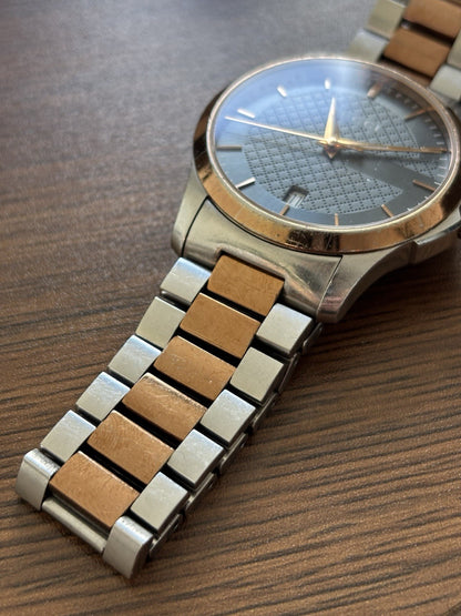 GUCCI Designer G-Timeless Gray Dial Rose Gold 2 Tone Watch #YA126446 (org $1170)