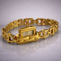 GRUEN Vintage Gold Tone Peekaboo Hidden Face Pearl Dial Slide Out Bracelet Watch